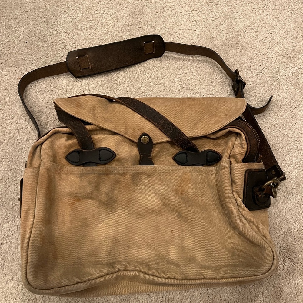 HOLD - Filson Rugged Twill Original Briefcase Tan
